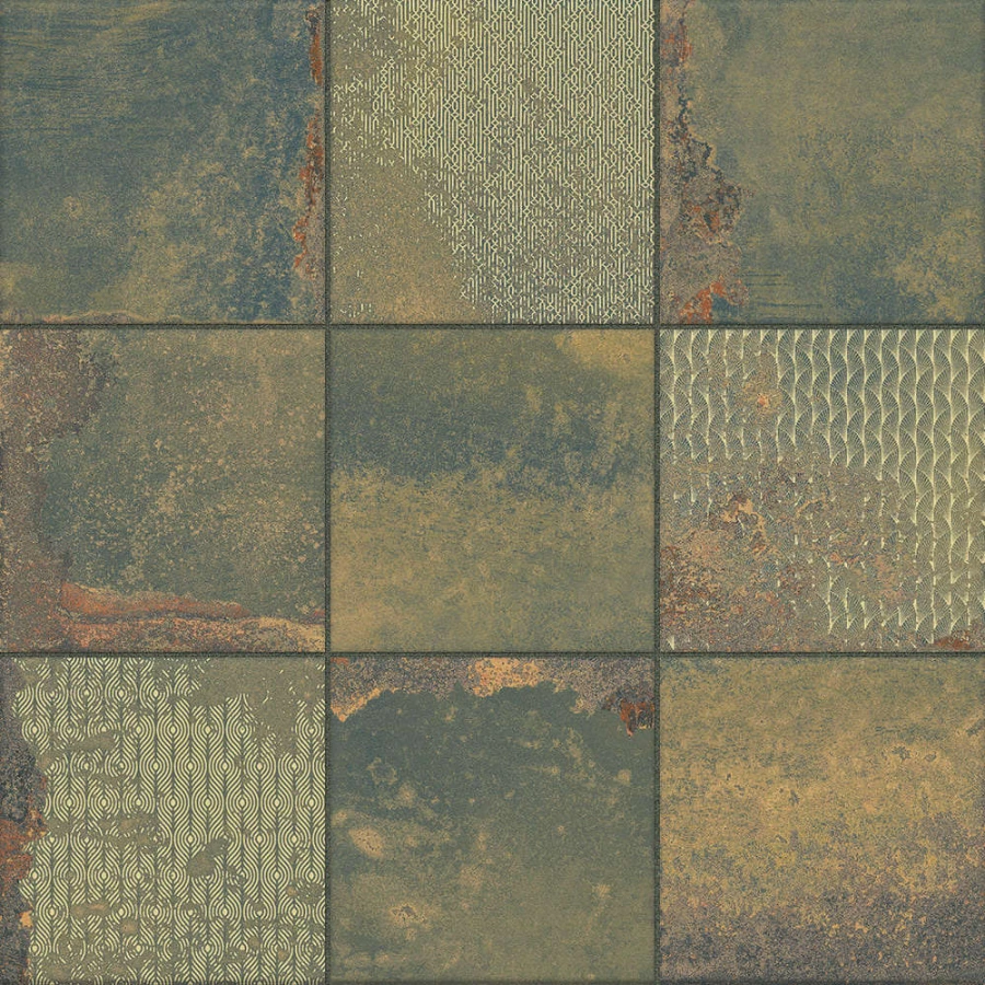 Керамогранит La Platera Cora Kube Oceano-D матовый зеленый 45х45 см