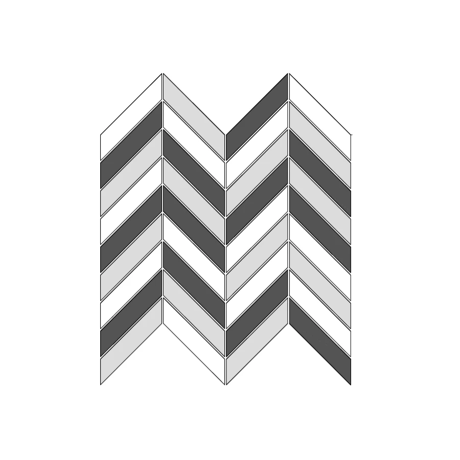 Мозаика ТехноАрт керамогранит Елочка Р12 многоцветная 36х30 см
