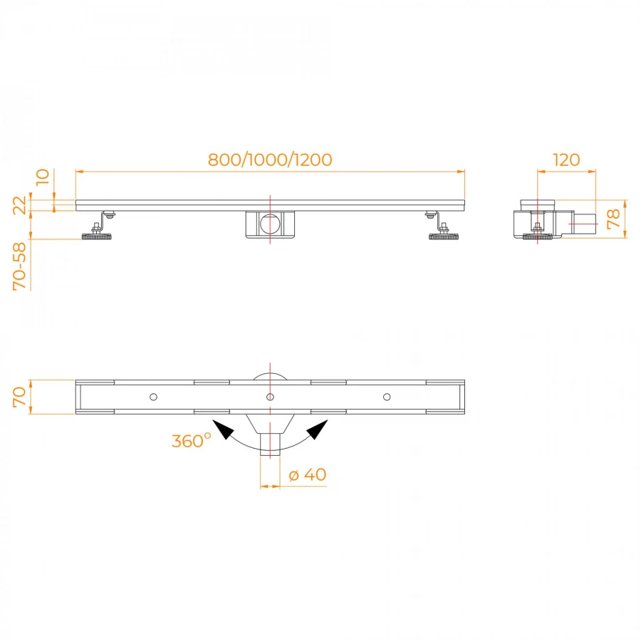 Душевой трап RGW SDR-08B 800 21210880-014