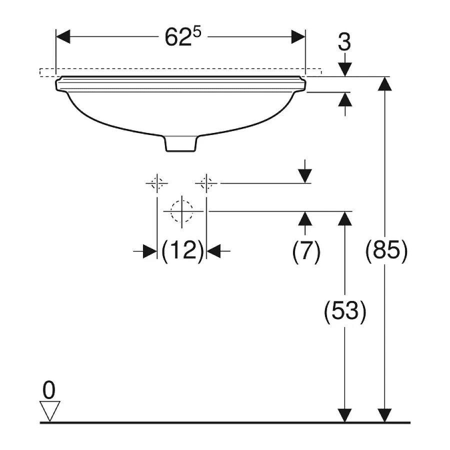 Раковина Geberit VariForm 500.756.01.2 61x46 см