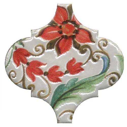 Плитка настенная Kerama Marazzi Арабески Тоскана 1 Декор глянцевый белый VT/A577/65000 6,5x6,5 см