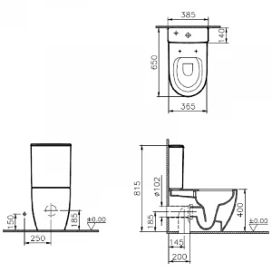 Унитаз напольный Vitra Sento 9830B003-7203