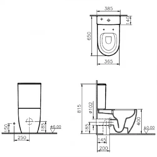Унитаз напольный Vitra Sento 9830B003-7203