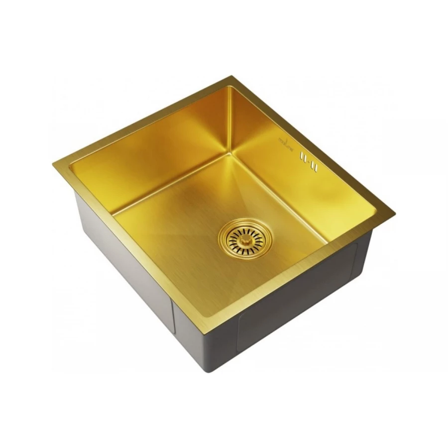 Мойка MixLine PRO подстольный монтаж вып 3 1/2 20см с сифоном золото 548570 50х44 см