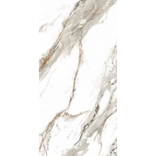 Керамогранит Planet Ceramics UKW 003 глянцевый с золотом белый 120х60 см