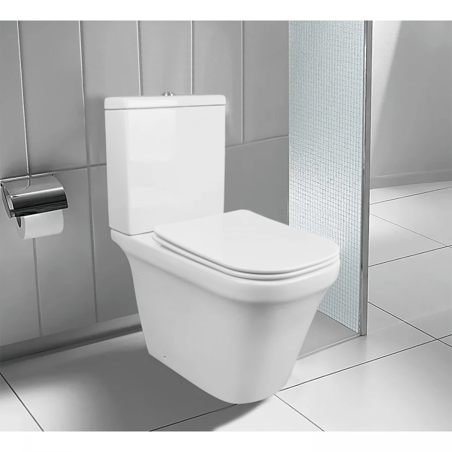 Унитаз напольный Azario Candy безободковый в комплекте с бачком и сиденьем микролифт AZ-1503B 37х62х78 см