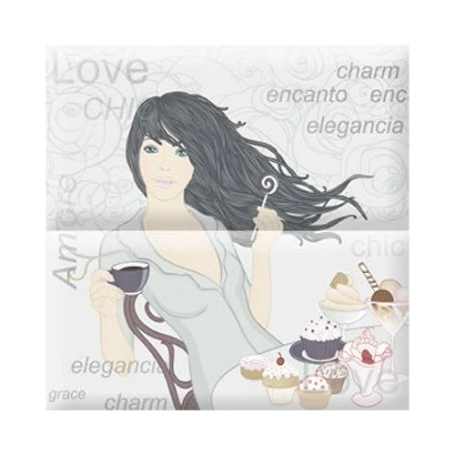 Плитка настенная Absolut Keramika Monocolor Composicion Love Cold глянцевая серая AK1060 20x20 см