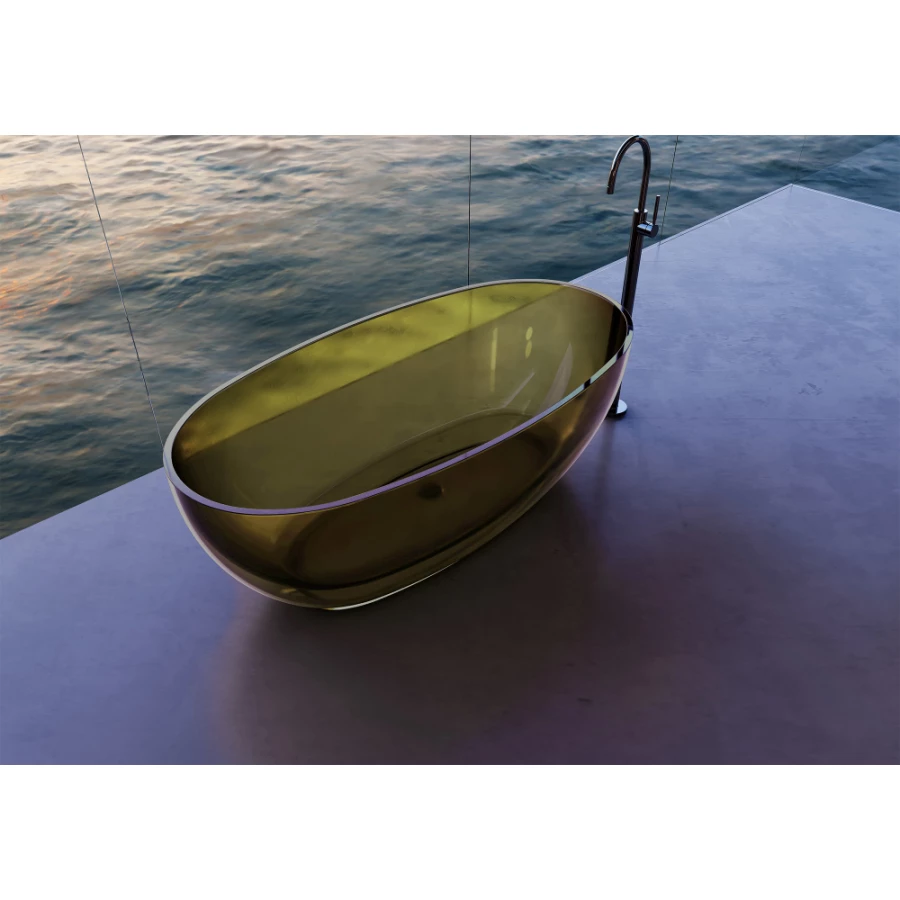 Прозрачная ванна Abber Kristall оливковая AT9703Vesuvian 170х75 см