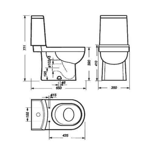 Унитаз компакт Sanita luxe Next Luxe белый NXTSLCC01040622 77х64,8х35,5 см