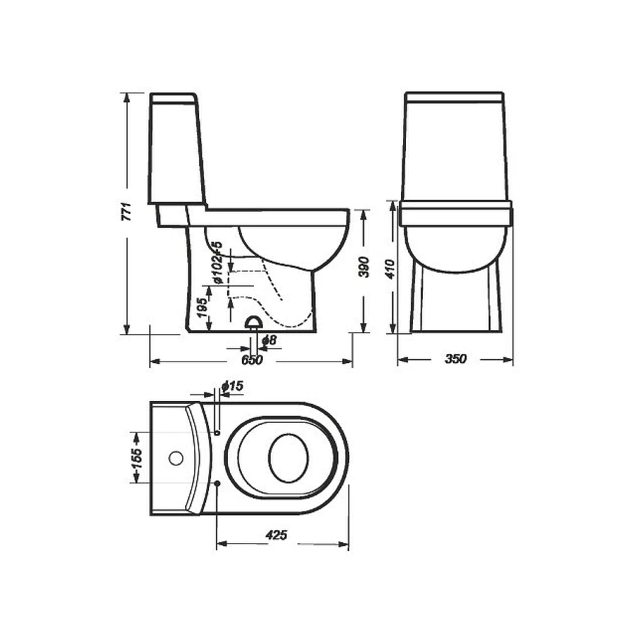 Унитаз компакт Sanita luxe Next Luxe белый NXTSLCC01040622 77х64,8х35,5 см