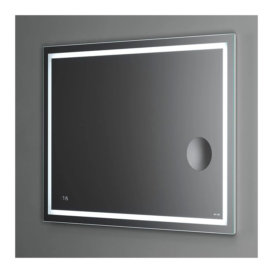 Универсальное зеркало Am Pm Gem с контурной Led-подсветкой часами и косметическим зеркалом M91AMOX1003WG 100 см