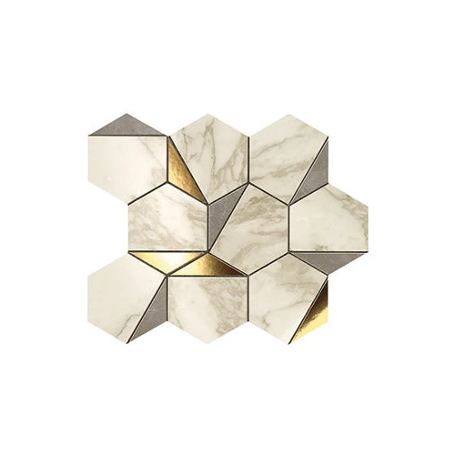 Мозаика Atlas Concorde Marvel Edge Gold Hex Gris Calacatta 25,1x29 