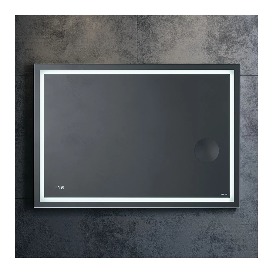 Универсальное зеркало Am Pm Gem с контурной Led-подсветкой часами и косметическим зеркалом M91AMOX1003WG 100 см