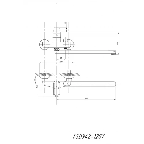 Смеситель для ванны с душем Tsarsberg TSB-942-1207 тип См-ВУОРНШлА хром