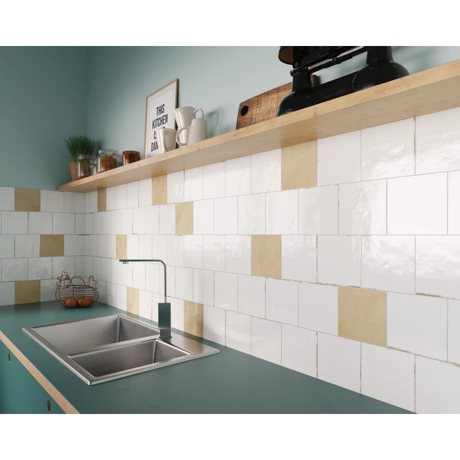 Керамогранит Dune Ceramica Agadir Niebla глянцевый белый 188574 14,7х14,7 см