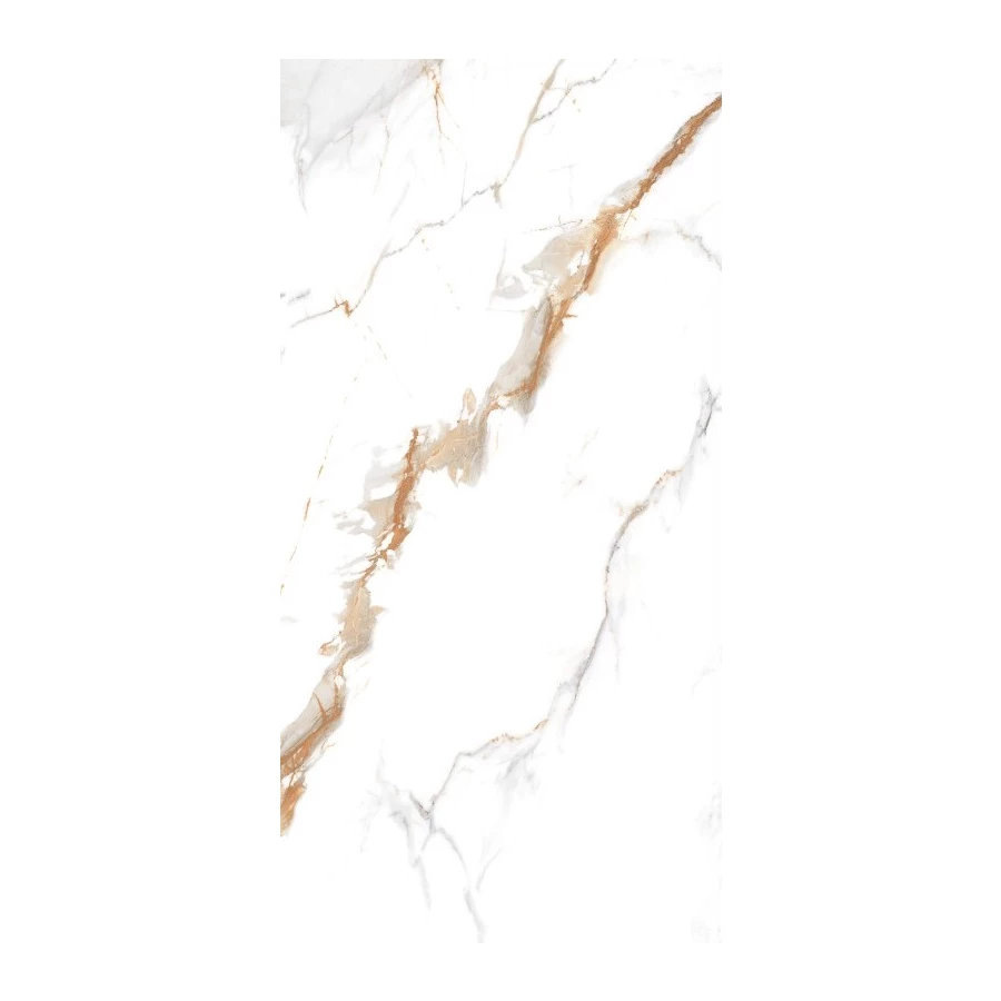 Керамогранит Realistik Delhi Polished Gold Carving глянцевый белый 120х60 см