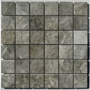 Мозаика Pixel mosaic Мрамор Tundra Grey чип 48х48 мм сетка Полированная PIX 332 30,5х30,5 см