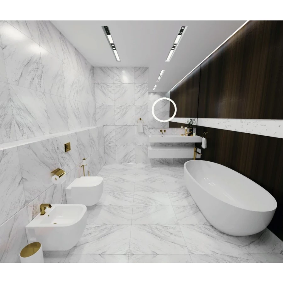 Керамогранит Absolut Gres Statuario Classic matt матовый белый AB 1073M 60x60 см