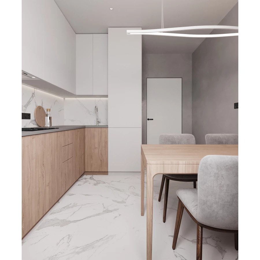 Керамогранит Arcadia Ceramica Paradise Statuario Carving белый CR4003-A 120х60 см