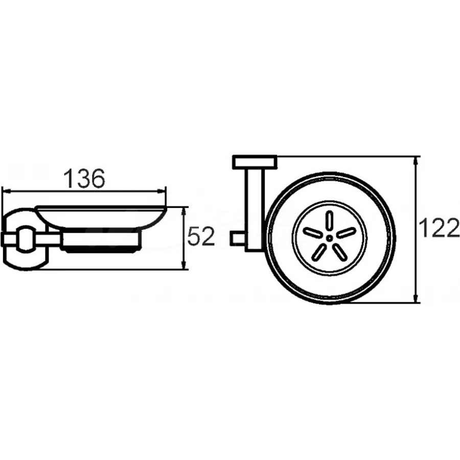 Мыльница настенная Milardo Neva матовое стекло NEVSMG0M42 12,2х5,2 см