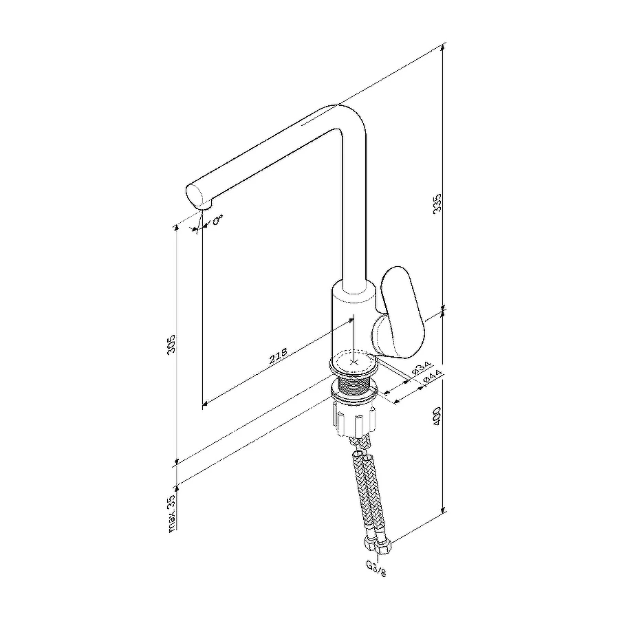 Смеситель для кухни Am Pm Like хром F8005000