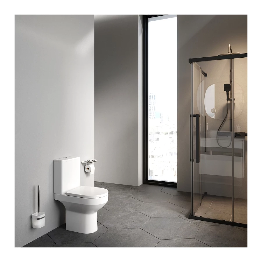 Напольный унитаз-компакт безободковый Spirit V2.0 Am Pm FlashClean без сиденья C708600WH