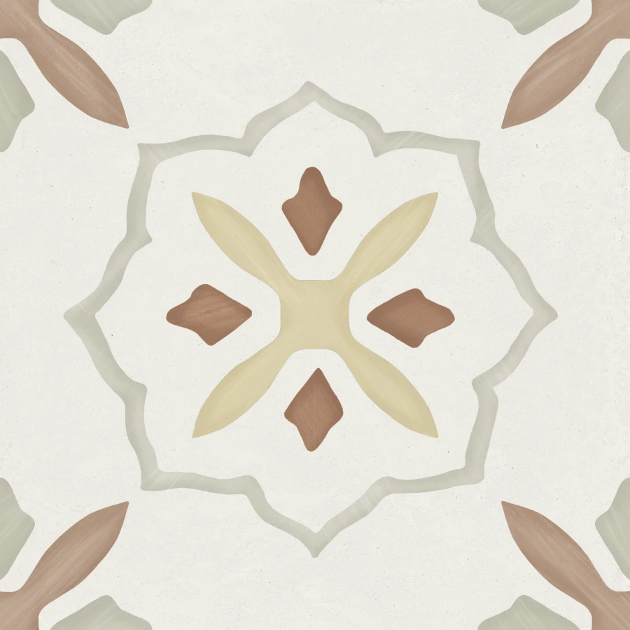 Керамогранит Harmony Peronda Llevant Clay Cross LT матовый бело-коричневый 3386040461 22,3х22,3 см