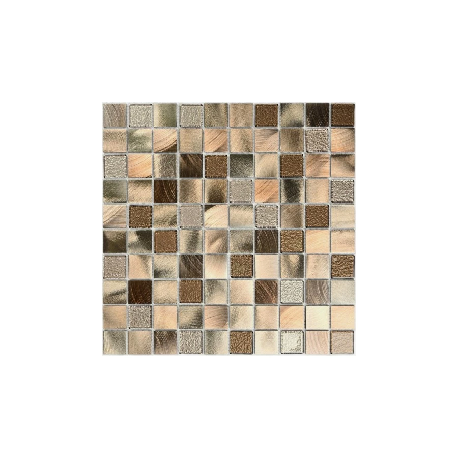 Мозаика Bonaparte Стеклянная мозаика Titan Bronze 30х30 глянцевая бронзовая 31,8х31,8 см