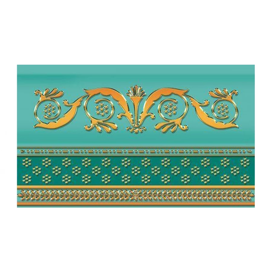 Бордюр объемный 1721 Ceramique Imperiale Золотой бирюзовый 13-01-1-25-43-71-910-0 15х25 см