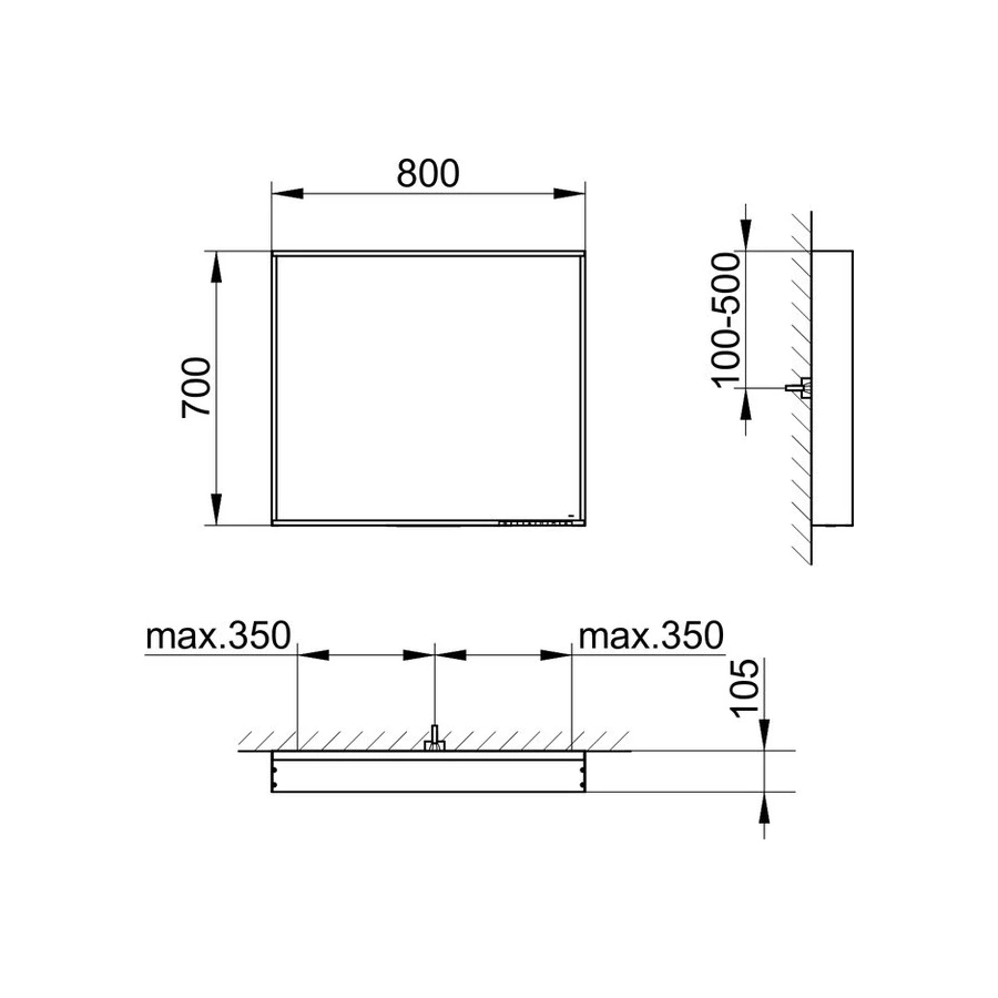 Зеркало с подсветкой Keuco Plan 33097292500