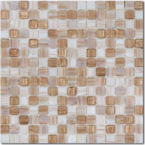 Стеклянная мозаика Rose Mosaic Aquatica Samoa 2x2 смесь глянцевая бежевая rose-samoa 32,7x32,7 см