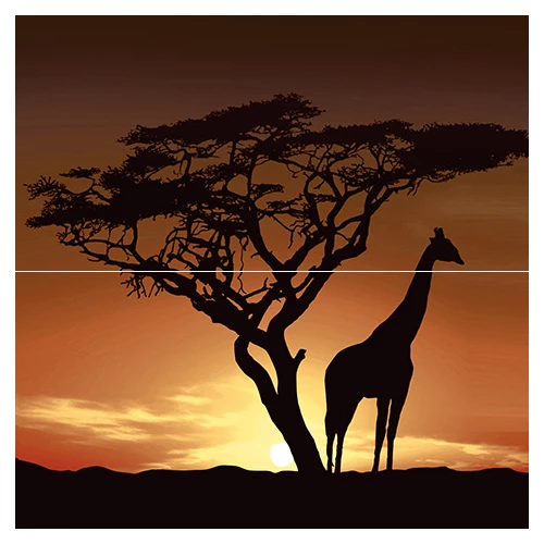 Панно Ceramica Classic Africa P2-1D210 40х40 см (из 2 плиток)