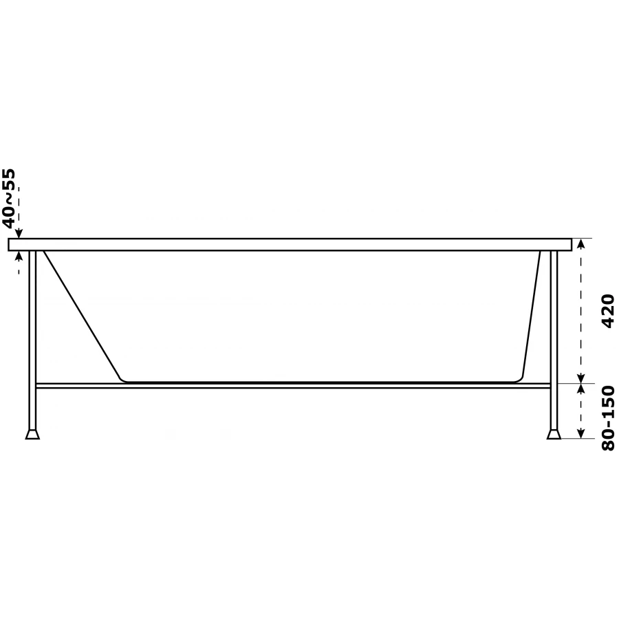 Ванна акриловая Azario Бали БАВ0105 180х80 см