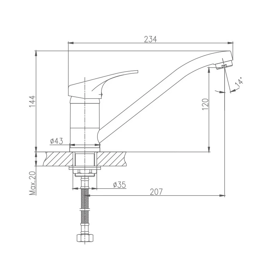 Смеситель для кухни Haiba HB4913-1