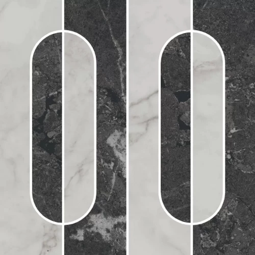 Керамогранит Kerama Marazzi Тубкаль Декор наборный обрезной матовый черный белый KMD2HID013GR 30x30 см