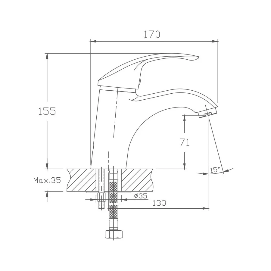 Смеситель для раковины Haiba хром HB1021