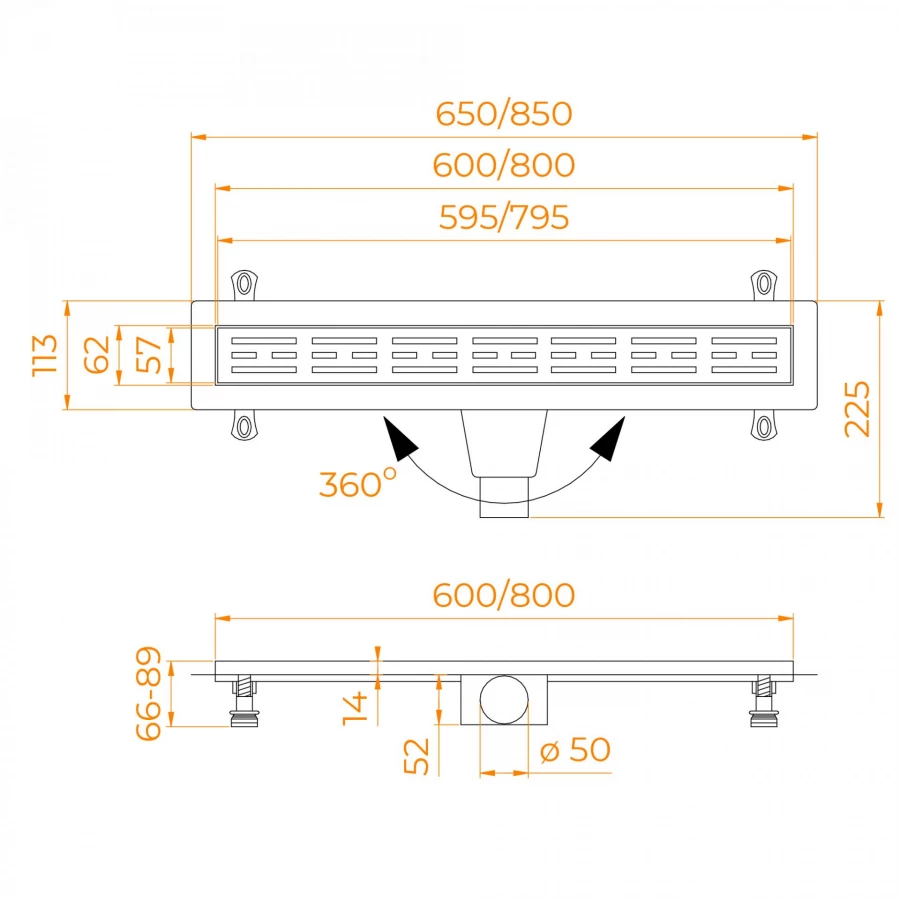 Душевой лоток RGW Drain Leo-20 800 60212080-01