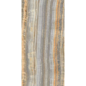 Керамогранит Ariostea Ultra Onici Grey Onyx Vein Cut Lucidato Shiny 6 мм KL серо-коричневый UO6L157557 150х75 см