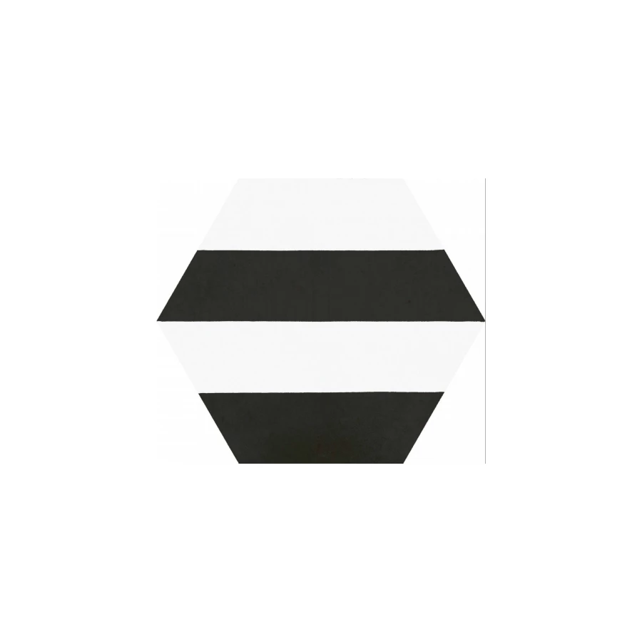 Керамогранит Codicer Hex. Porto Capri Black черно-белый 25x22 см