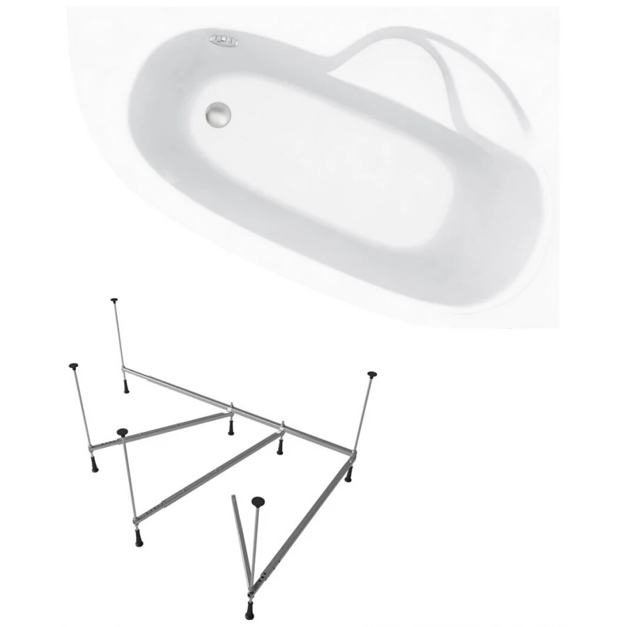 Акриловая ванна Lavinia Boho Bell Pro S1-3702150R правая (комплект 2 в 1) 150x100 см