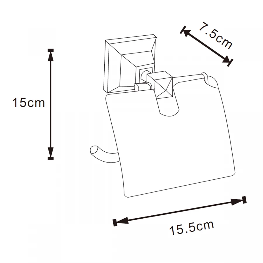 Бумагодержатель Azario Altre с крышкой черный матовый AZ96010B