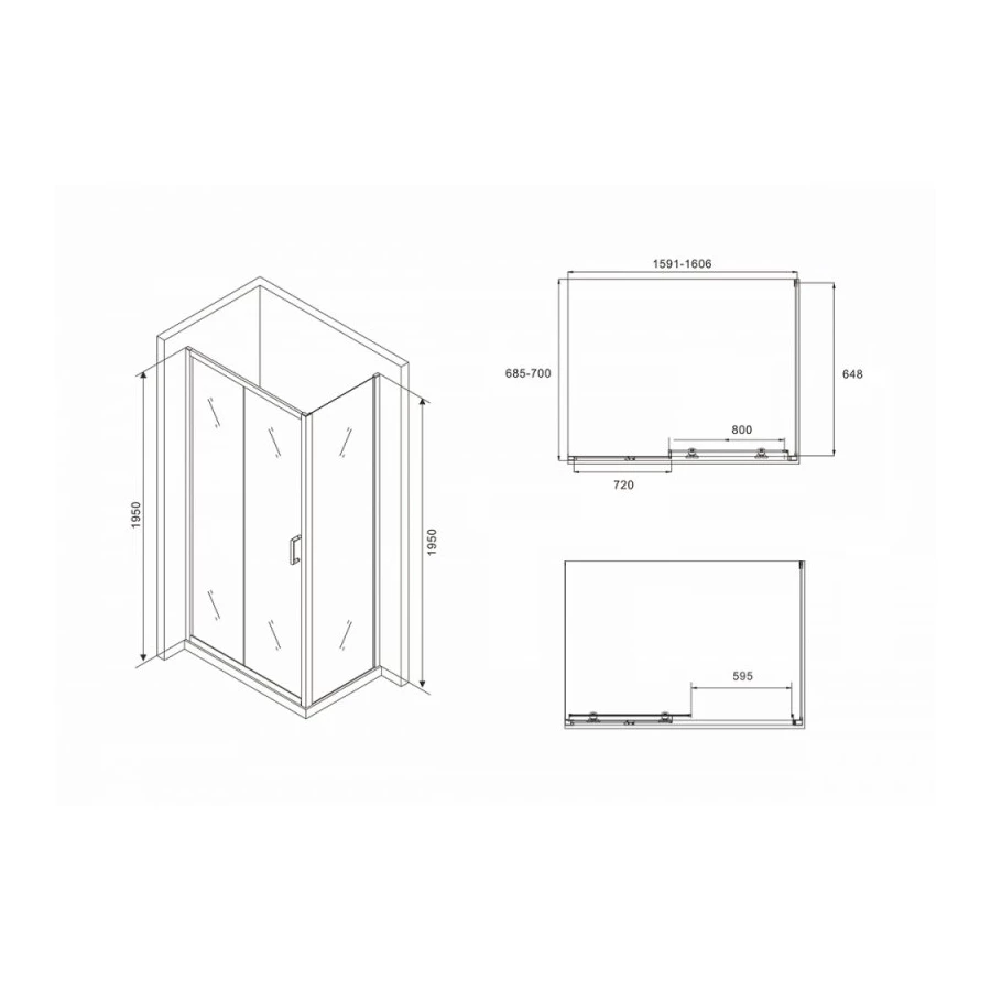 Душевой уголок Abber Schwarzer Diamant AG30160BH-S70B