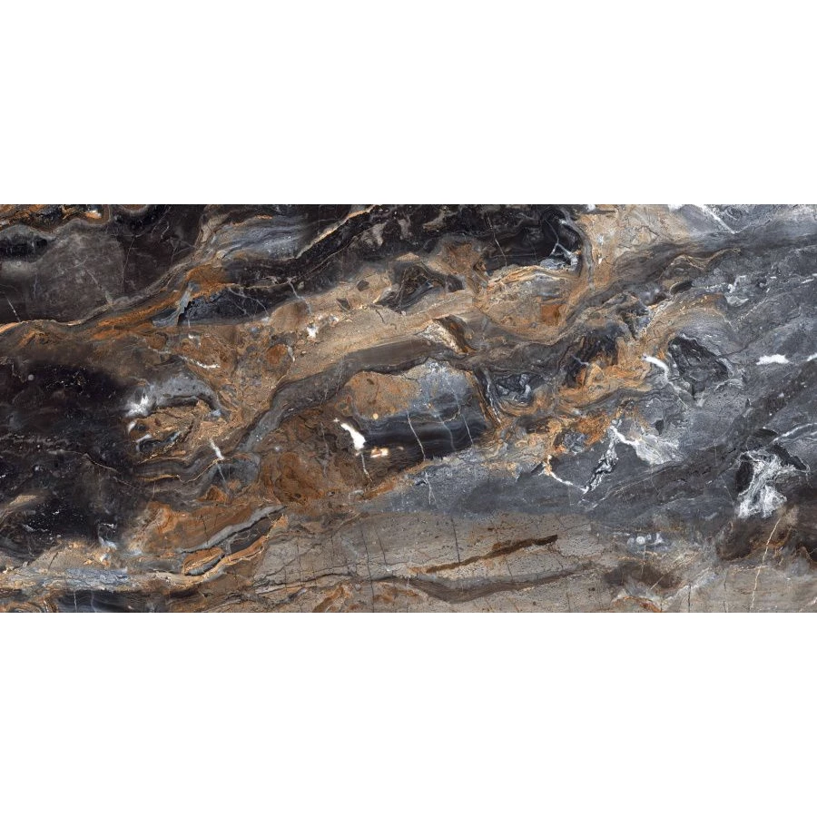 Керамогранит Neodom Luxury Lawa Nero Polished глянцевый черный N20331 120х60 см