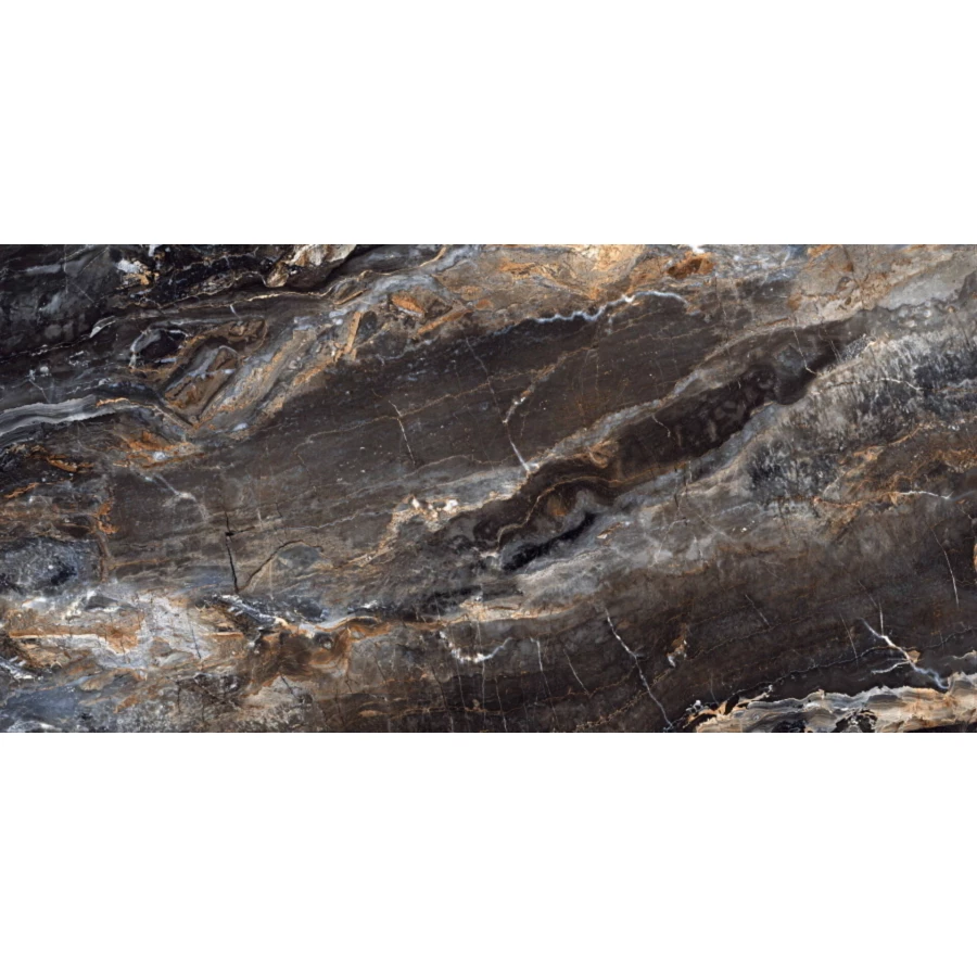 Керамогранит Neodom Massimo Lawa Nero Polished N20421 160х80 см