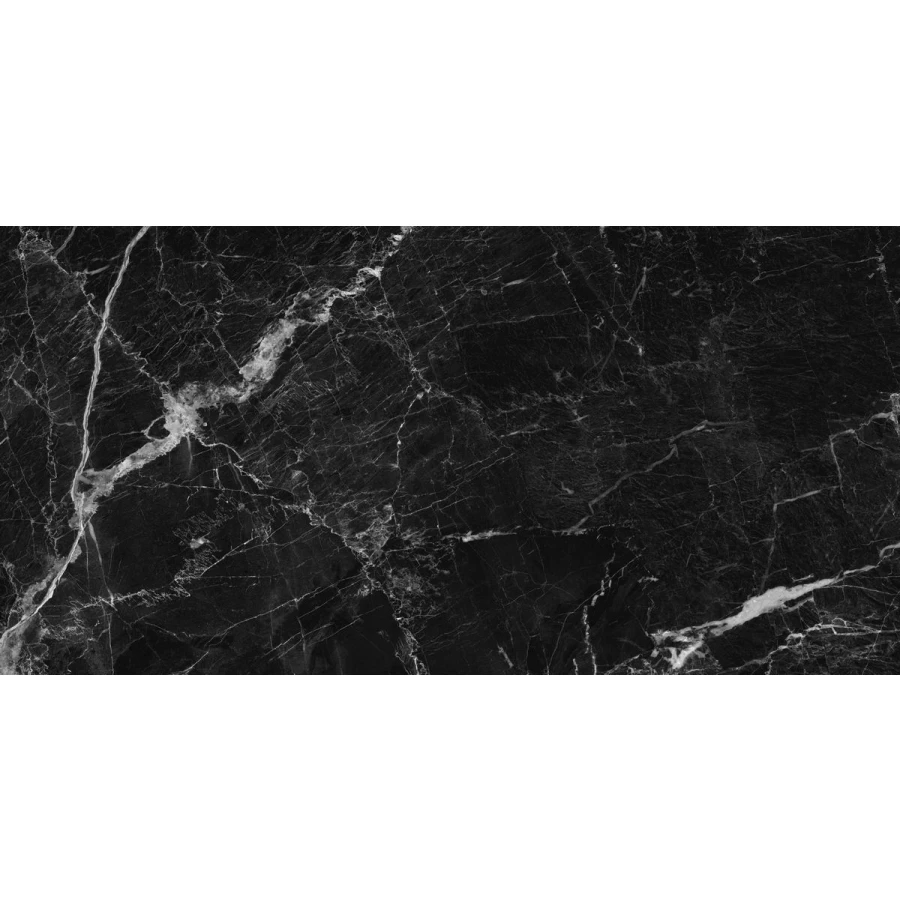 Керамогранит Neodom Marble Nero Creta Polished глянцевый черный CV20202 120x60 см