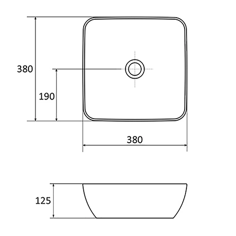 Умывальник Ravak Uni 380 S Slim керамический белый XJX01138001