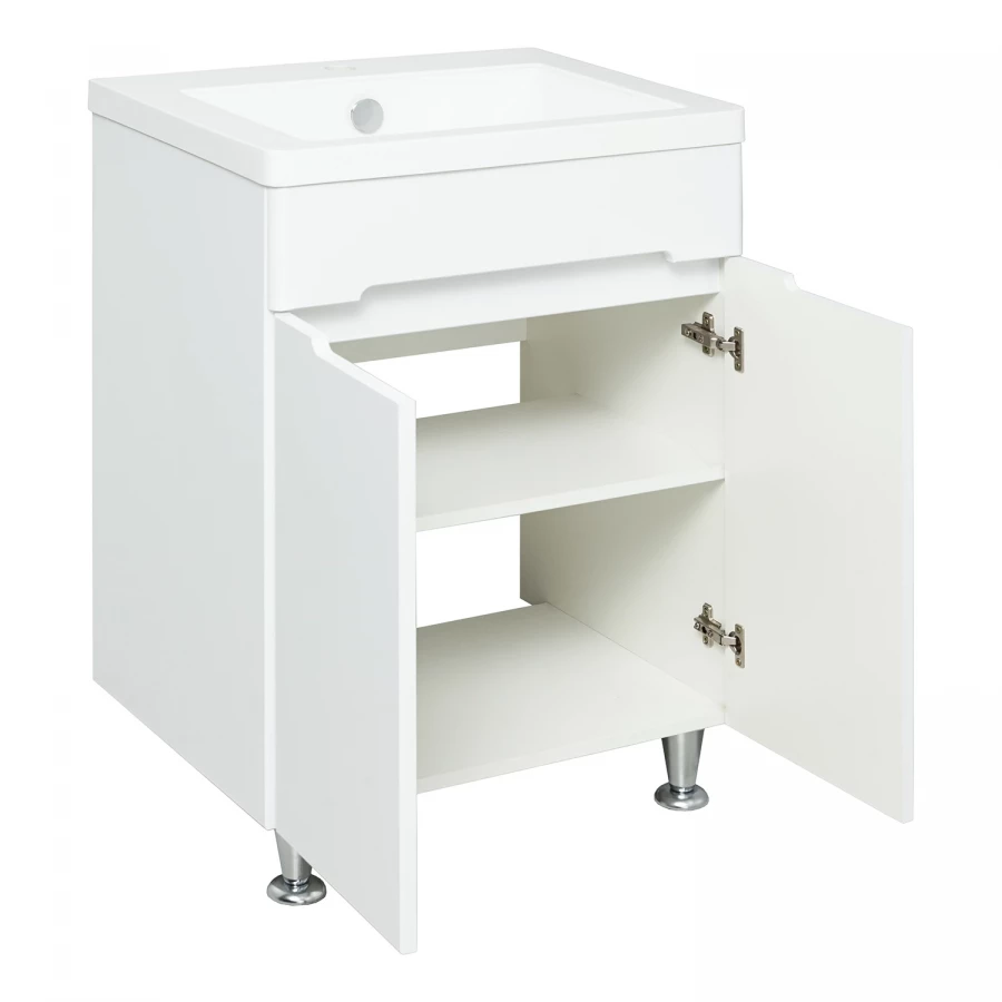 Тумба под раковину Runo Парма 60 напольная 2 двери под умывальник Omega 60 00-00001038