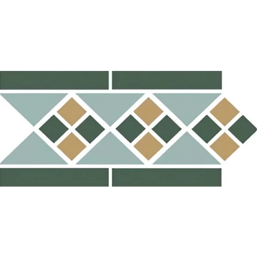 Керамогранит TopCer Оцтагон Нев Бордер Лисбон Витх 1 Стрип / Octagon New Border Lisbon With 1 Strip матовый зеленый LISBON2 B13/18/03 28х15 см