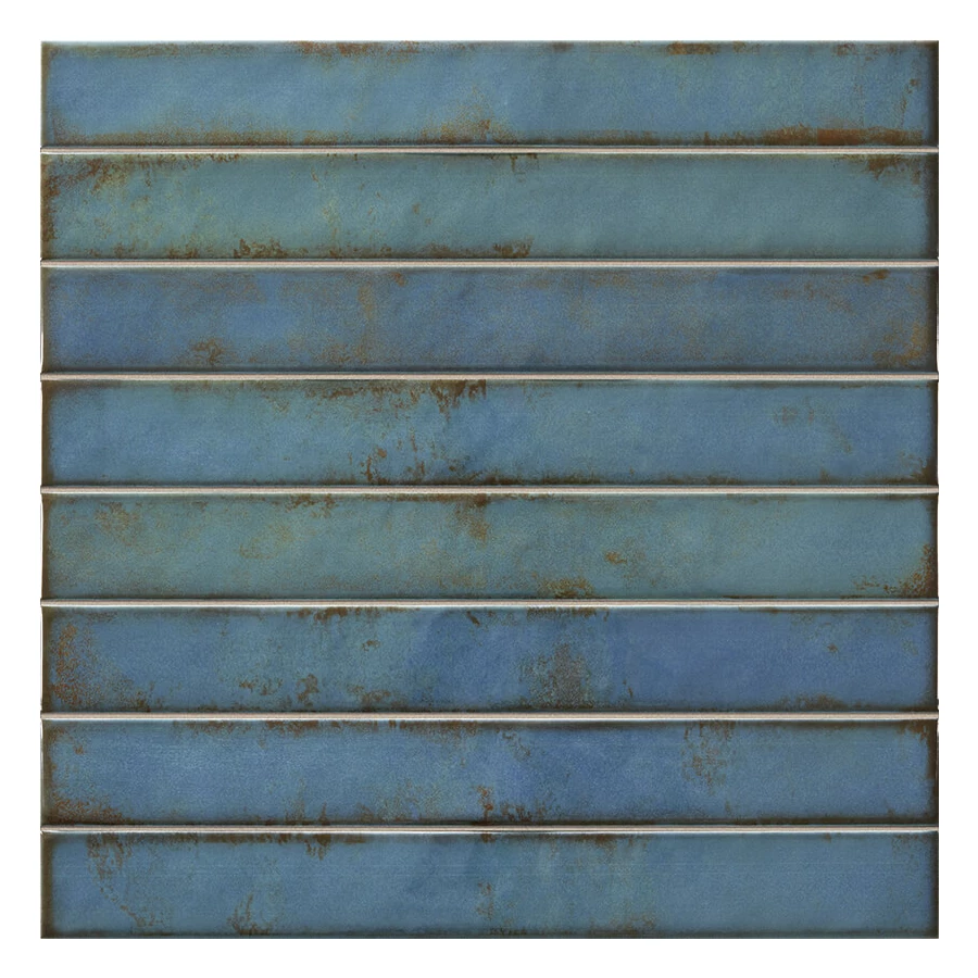 Плитка настенная La Platera Raku Brick Turquoise глянцевая синяя AC48904 35х35 см