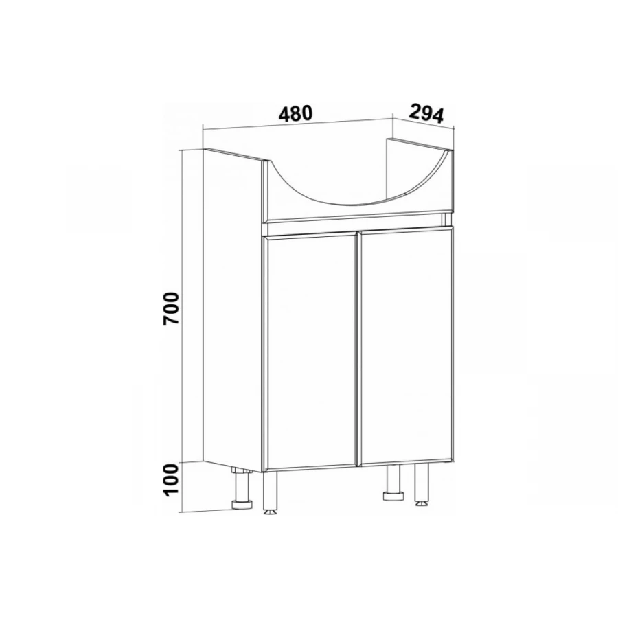 Тумба под раковину Runo Лада 50 белая под умывальник Уют 50 00-00001162